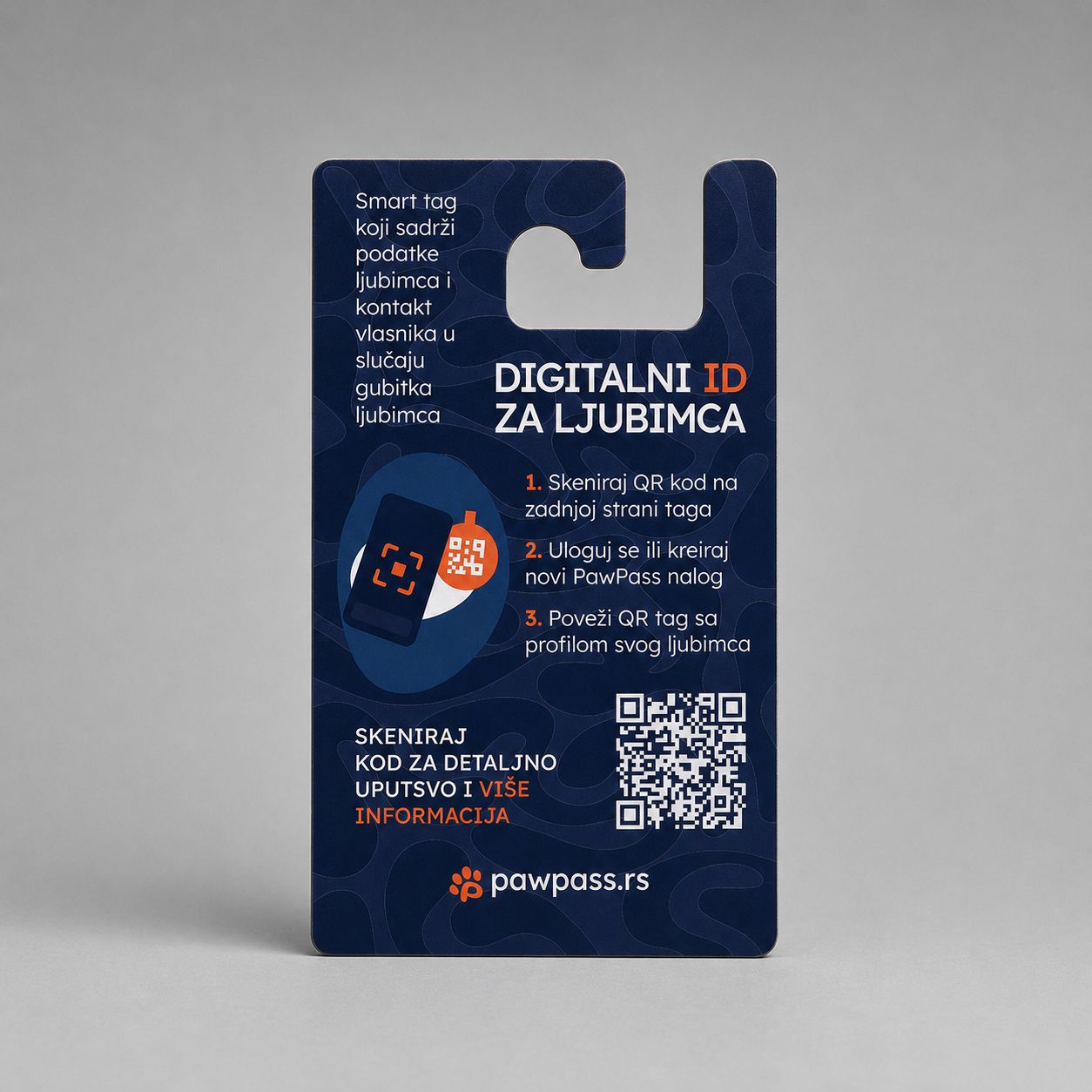 Pametni QR + NFC privezak za pse i mačke – PawPass