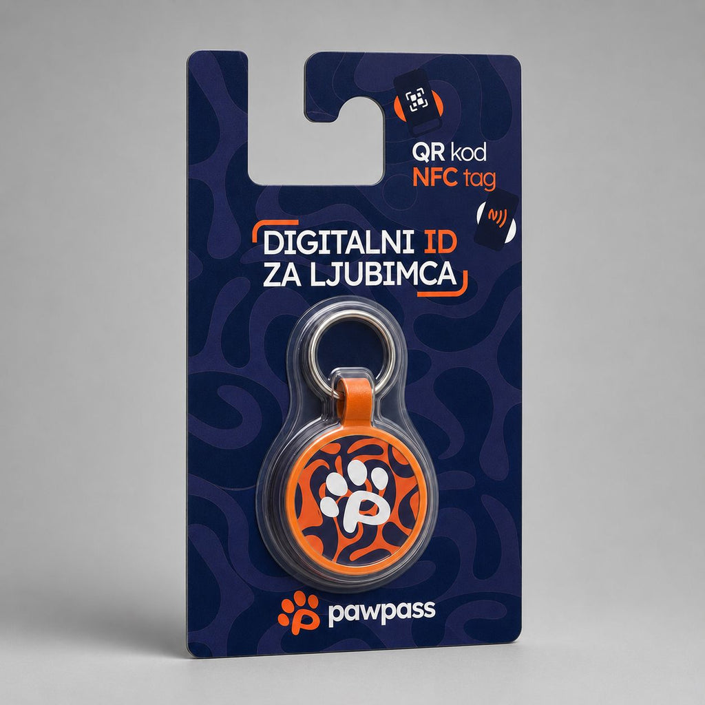 Pametni QR + NFC privezak za pse i mačke – PawPass